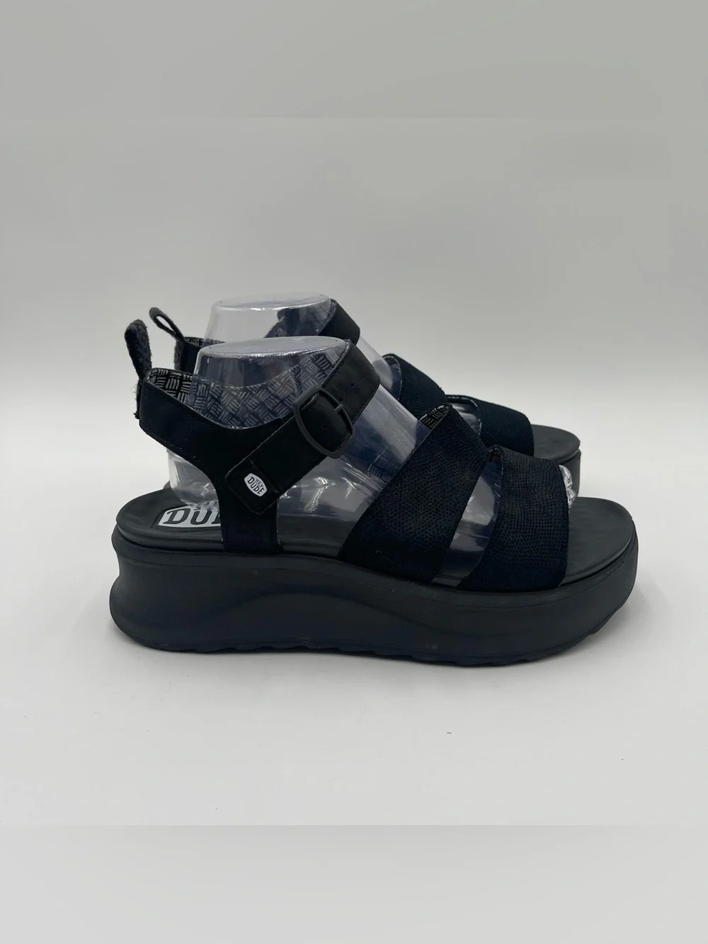 Hey Dude Delray Buckle Classic Black Womens platform Sandals  US 11 EU 42